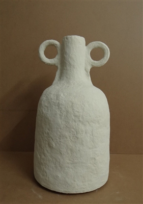 Paper Mache Vase Dia 22” Off-White -ST - Off-White - Imagen 2