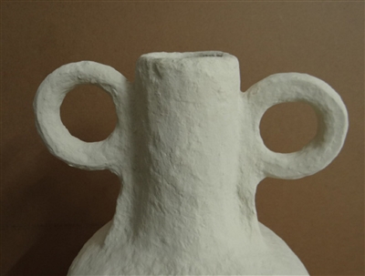 Paper Mache Vase Dia 22” Off-White -ST - Off-White - Imagen 3