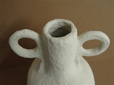 Paper Mache Vase Dia 22” Off-White -ST - Off-White - Imagen 4