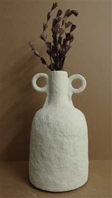 Paper Mache Vase Dia 22” Off-White -ST - Off-White - Imagen 5