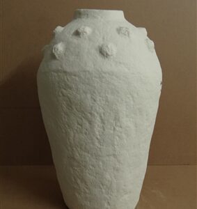 Paper Mache Vase Dia 22” Off-White - Off-White
