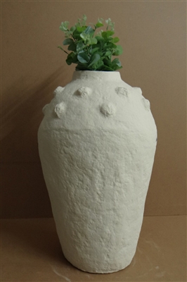 Paper Mache Vase Dia 22” Off-White - Off-White - Imagen 4