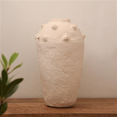 Paper Mache Vase Dia 22” Off-White - Off-White - Imagen 5