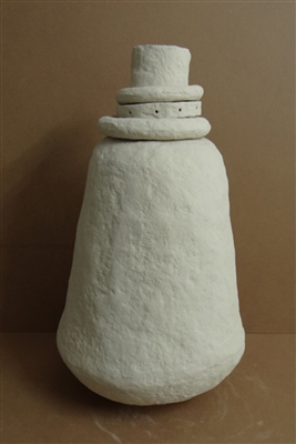 Paper Mache Vase Dia 26.50” Off-White- ST - Off-White