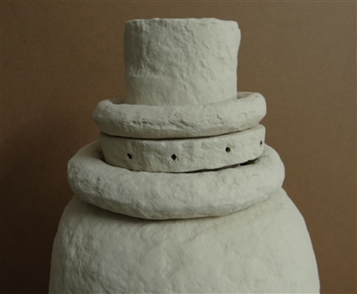 Paper Mache Vase Dia 26.50” Off-White- ST - Off-White - Imagen 3