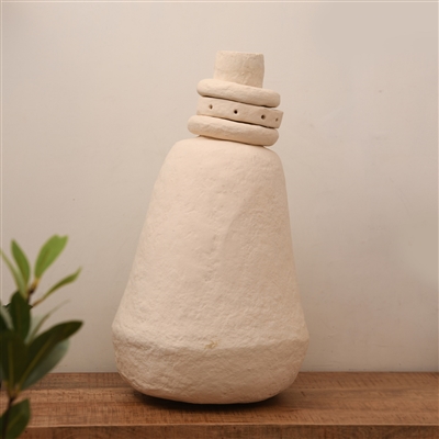 Paper Mache Vase Dia 26.50” Off-White- ST - Off-White - Imagen 5