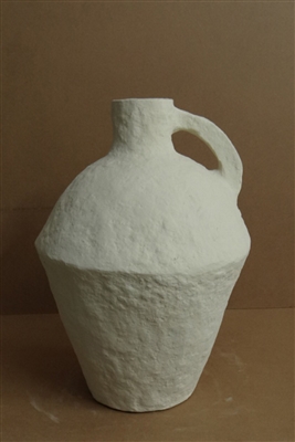 Paper Mache Vase Dia 18” Off-White -ST - Off-White