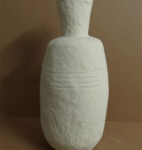 Paper Mache Vase Dia 26.50” Off-White -ST - Off-White