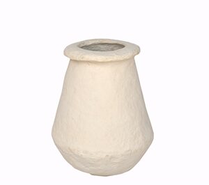 Paper Mache Vase Dia 16” Off-White -ST - Off-White