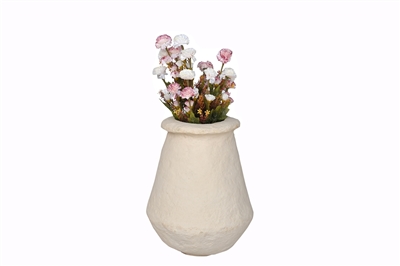 Paper Mache Vase Dia 16” Off-White -ST - Off-White - Imagen 4