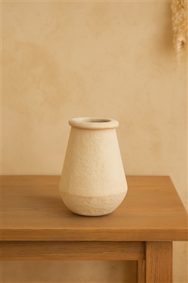 Paper Mache Vase Dia 16” Off-White -ST - Off-White - Imagen 6
