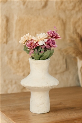 Paper Mache Vase Dia 10” Off-White -ST - Off-White - Imagen 4