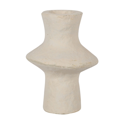 Paper Mache Vase Dia 10” Off-White -ST - Off-White - Imagen 6