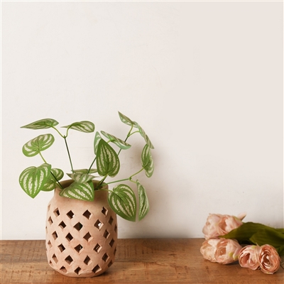 Terracotta Vase Dia 5" x 7"H - Natural - Imagen 2