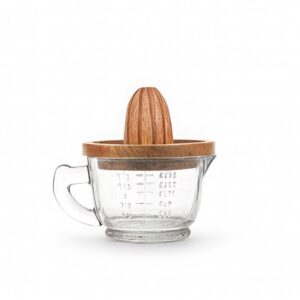 Wood Juicer with Glass Cup - Clear / Natural - Clear / Natural