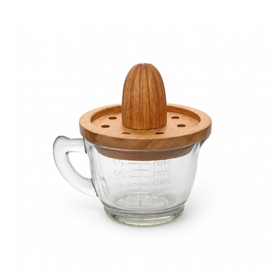 Wood Juicer with Glass Cup - Clear / Natural - Clear / Natural - Imagen 6