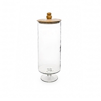 Glass & Wood Jar - NATURAL - NATURAL