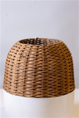 Iron & Cane Vase White Dia 8” - White -A - White - Imagen 6