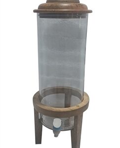 Water Glass Jar w/Mango Wood H 21.7" & Dia 7.9" -ST - Clear