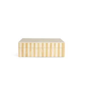 Med. Bone Striped Decorative Box - Lite Brown