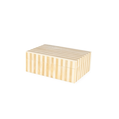 Med. Bone Striped Decorative Box - Lite Brown - Imagen 2