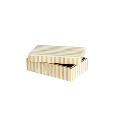 Med. Bone Striped Decorative Box - Lite Brown - Imagen 3