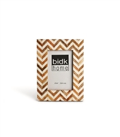 4X6” Zig Zag Frame White & Brown -ST - WHITE & BROWN