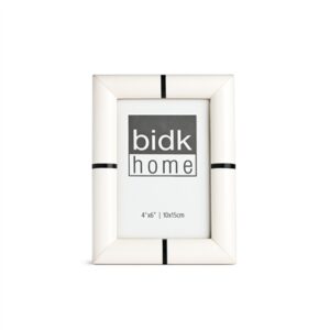 4X6” Bone Frame White & Black Stripe - BLACK & WHITE