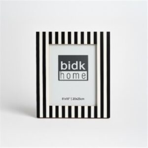 8X10” Resin Frame Black and White Stripes - BLACK & WHITE