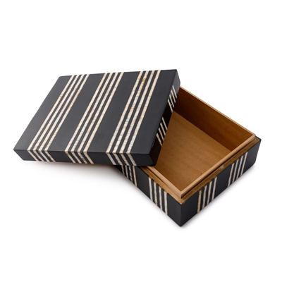 Large Black Resin Box - Black - Black - Imagen 4