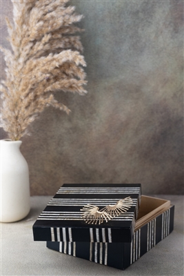 Large Black Resin Box - Black - Black - Imagen 5