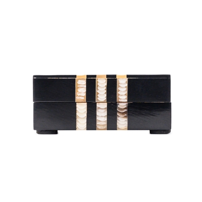 Small Black Resin Box - Black - Black - Imagen 2
