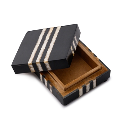 Small Black Resin Box - Black - Black - Imagen 3