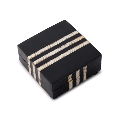 Small Black Resin Box - Black - Black - Imagen 4