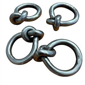 Steel Twisted Napkin Ring 4-Pack with Gift Box - Silver-ST - Silver