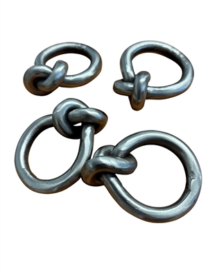 Steel Twisted Napkin Ring 4-Pack with Gift Box - Silver-ST - Silver