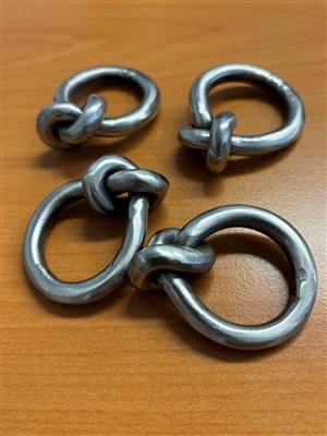 Steel Twisted Napkin Ring 4-Pack with Gift Box - Silver-ST - Silver - Imagen 2