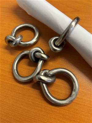 Steel Twisted Napkin Ring 4-Pack with Gift Box - Silver-ST - Silver - Imagen 4