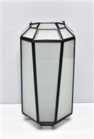Candle Lantern Black Oxidized Iron & Glass H 12.7" - A - BLACK OXIDIZED