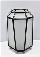 Candle Lantern Black Oxidized Iron & Glass H 10.8" - A - BLACK OXIDIZED