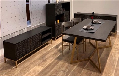 Bristol Dining Table -ST - Mango Dark Grey and - Mango Dark Grey and - Imagen 3