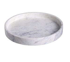 Lg. Marble Round 12" Tray LP - WHITE