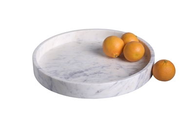 Lg. Marble Round 12" Tray LP - WHITE - Imagen 2
