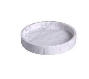 Med. Marble Round 9" Tray LP - WHITE
