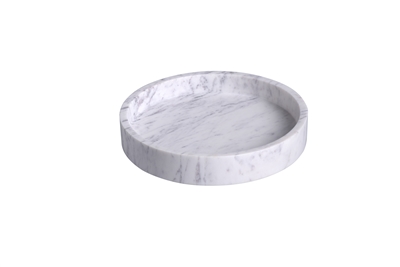 Med. Marble Round 9" Tray LP - WHITE