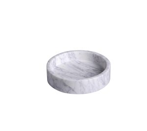 Sm. Marble Round 6" Tray LP - WHITE