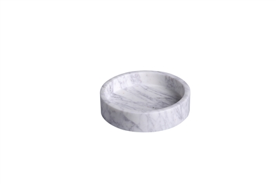 Sm. Marble Round 6" Tray LP - WHITE