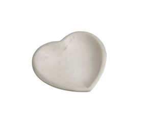 Sm. White Marble Heart Shaped Bowl - WHITE