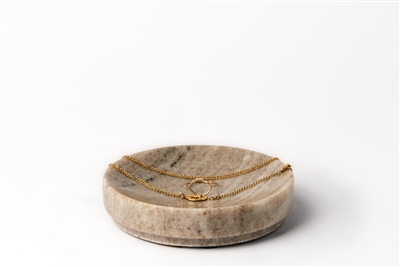 Brown Galaxy Marble Round Flared Key/Soap Dish 5" - Brown - Imagen 2
