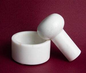 Marble Mortar & Pestle -ST - White